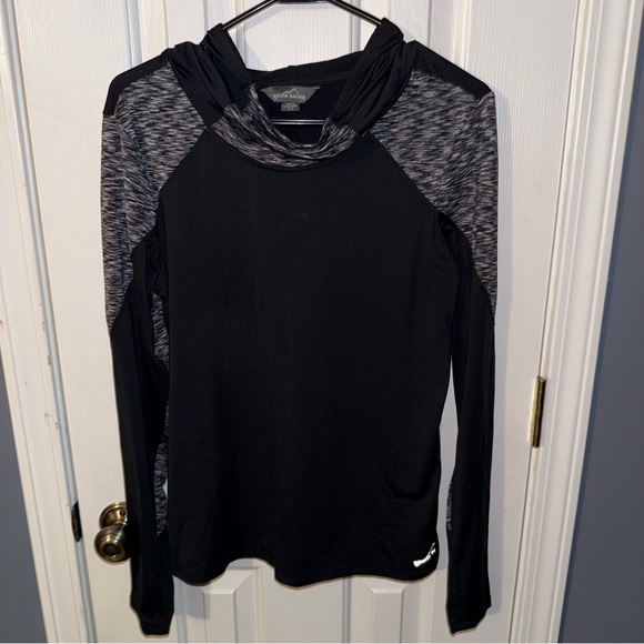 Eddie Bauer Black and Gray Women's Hoodie - Picture 1 of 3